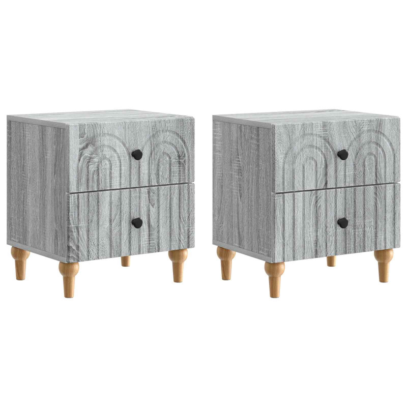 Szafka Nocna z szufladą 2 pcs Szary Sonoma 43 x 34,5 x 48 cm