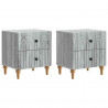 Szafka Nocna z szufladą 2 pcs Szary Sonoma 43 x 34,5 x 48 cm