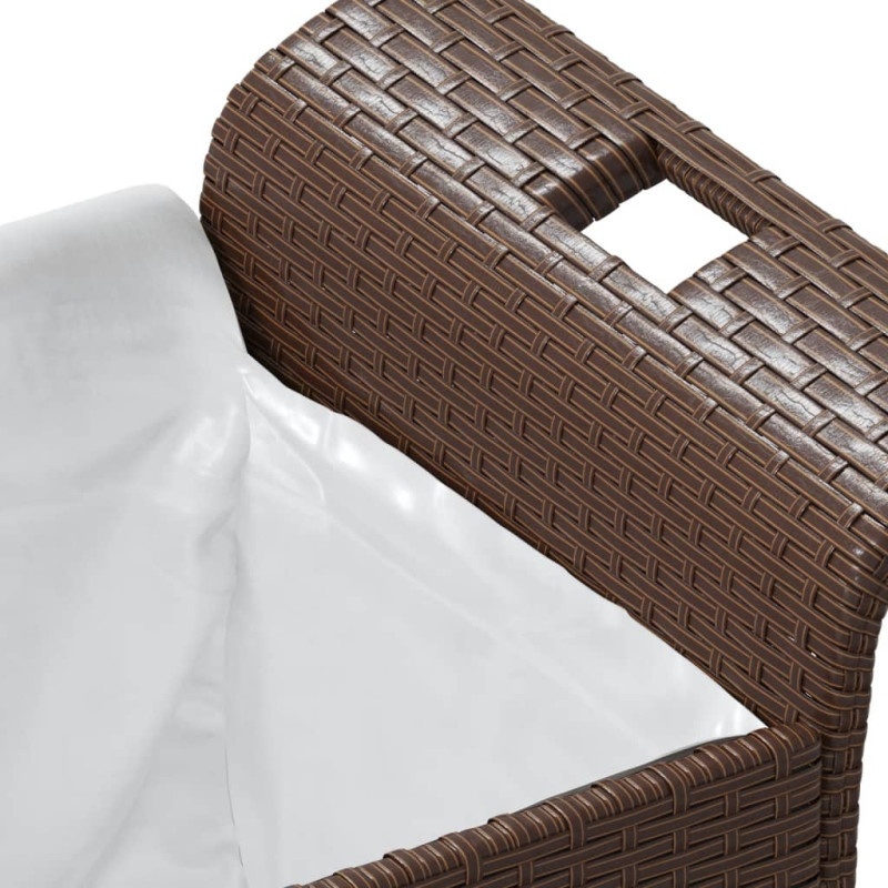 Ławka ogrodowa z poduszką, brązowa, 116x46x57 cm, polirattan