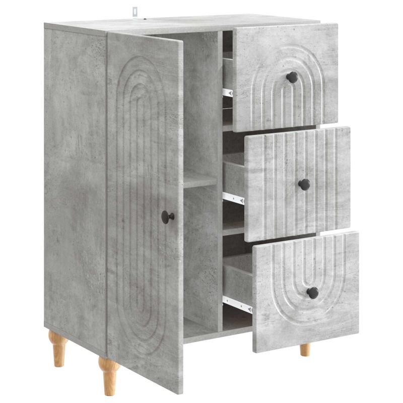 Bufet Betonowy szary 66 x 34,5 x 90 cm Drewno inżynieryjne