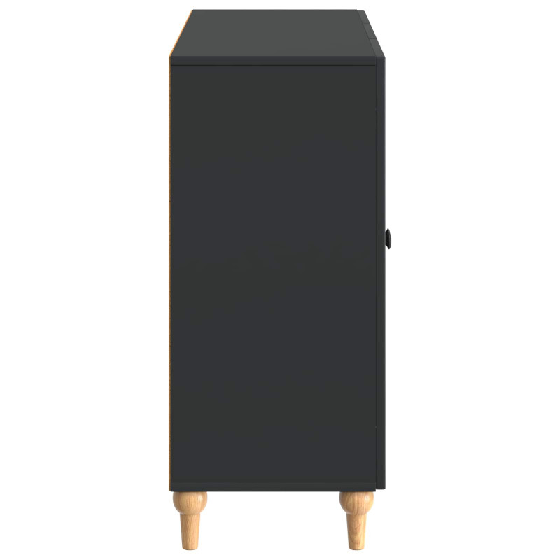 Bufet Czarny 89 x 34,5 x 80 cm Drewno inżynieryjne