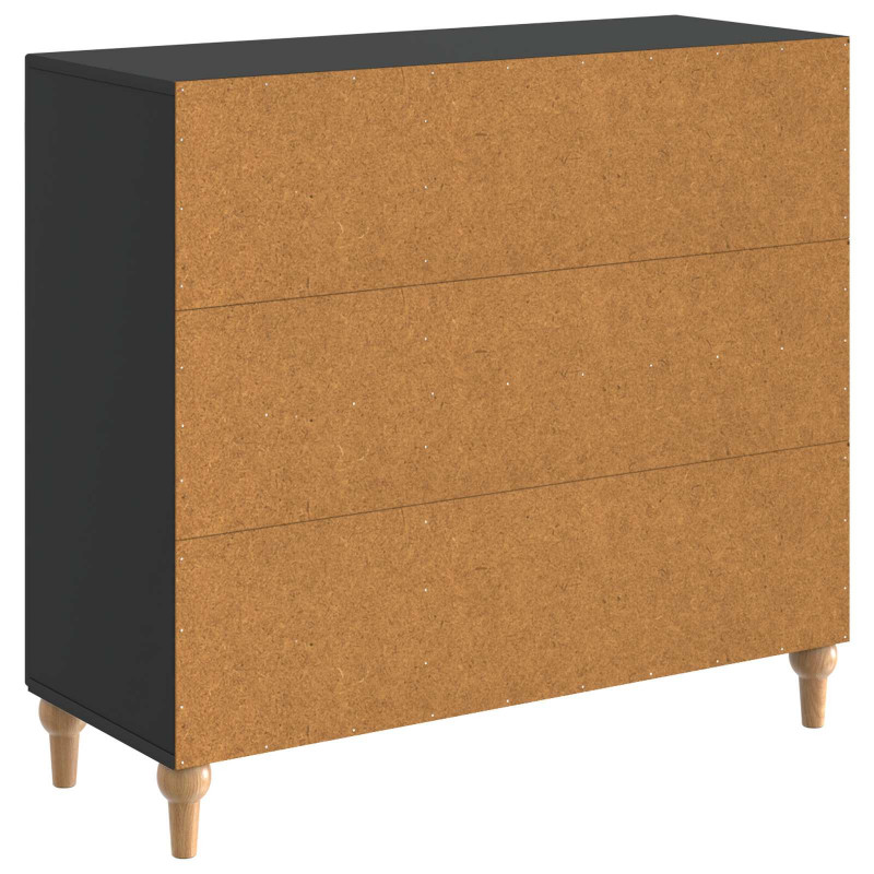 Bufet Czarny 89 x 34,5 x 80 cm Drewno inżynieryjne