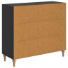 Bufet Czarny 89 x 34,5 x 80 cm Drewno inżynieryjne