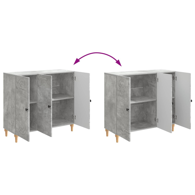 Bufet Betonowy szary 89 x 34,5 x 80 cm Drewno inżynieryjne