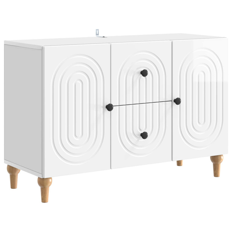 Szafka pod telewizor Biały wysoki połysk 89 x 34,5 x 60 cm