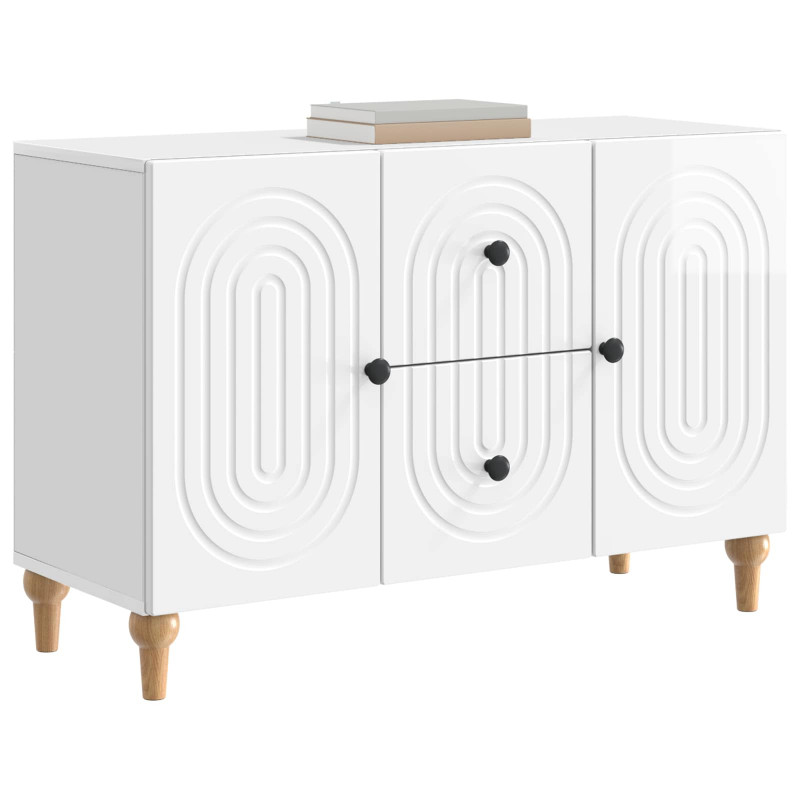 Szafka pod telewizor Biały wysoki połysk 89 x 34,5 x 60 cm