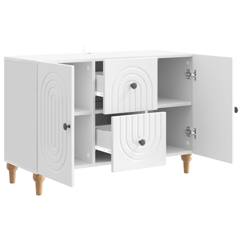 Szafka pod telewizor Biały wysoki połysk 89 x 34,5 x 60 cm