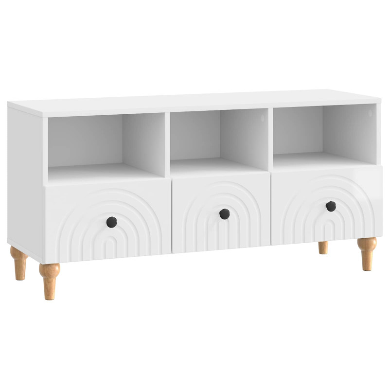 Szafka pod telewizor Biały Wysoki Połysk 102 x 34,5 x 50 cm