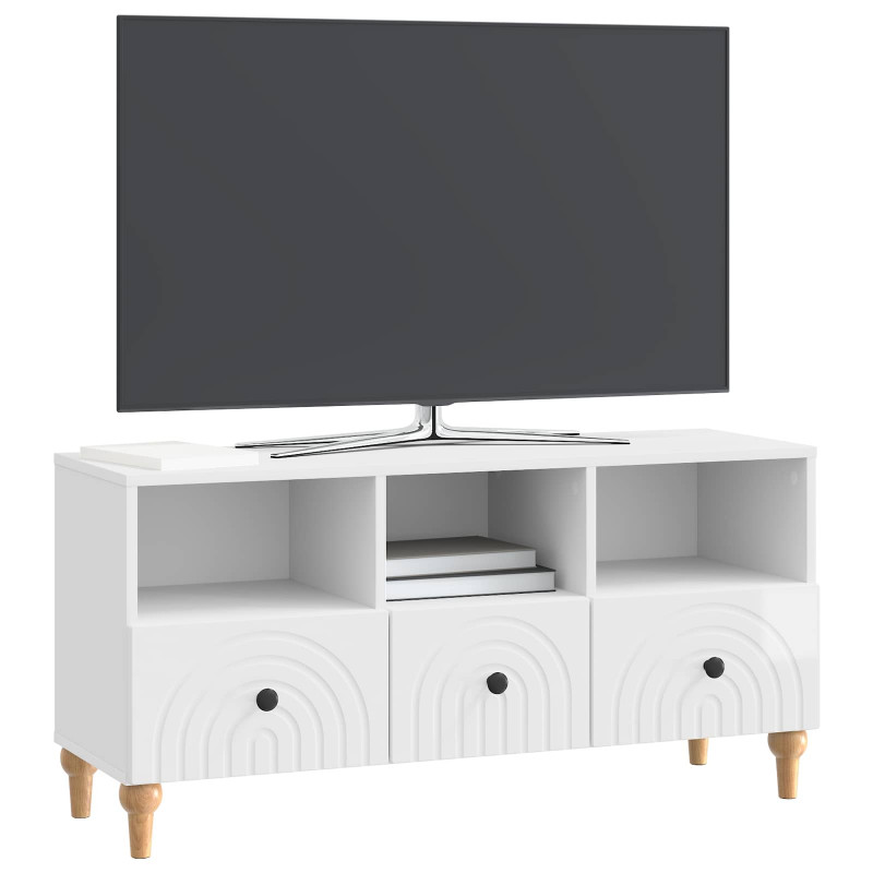 Szafka pod telewizor Biały Wysoki Połysk 102 x 34,5 x 50 cm