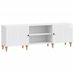 Szafka pod telewizor Biały wysoki połysk 150 x 31 x 50 cm