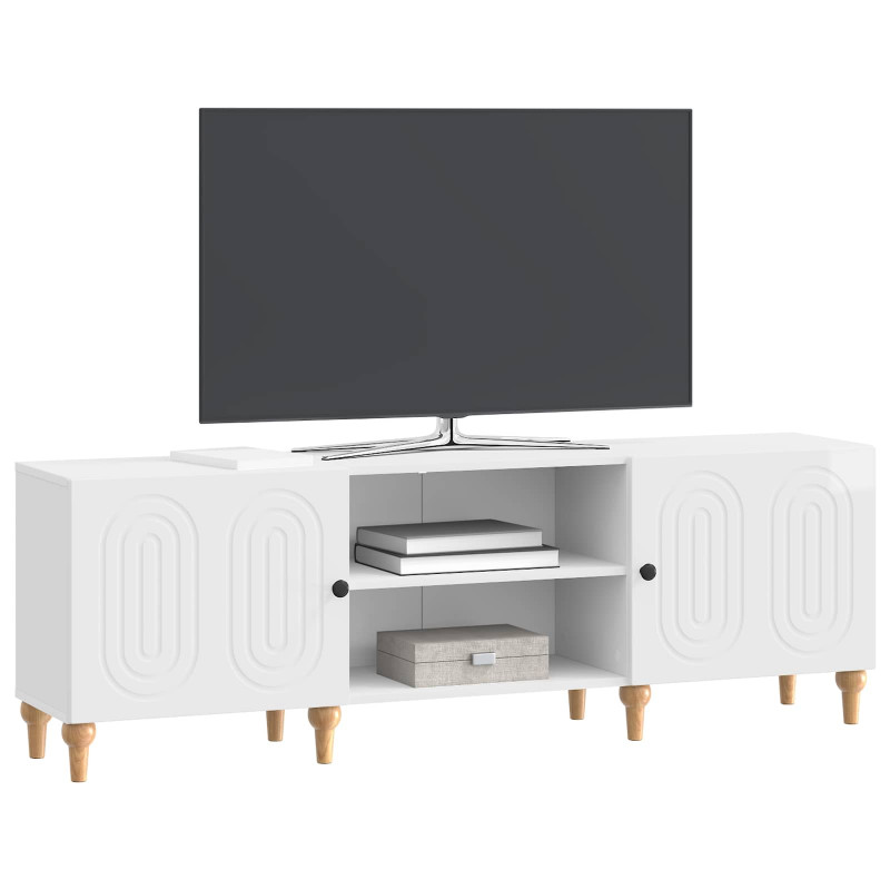 Szafka pod telewizor Biały wysoki połysk 150 x 31 x 50 cm