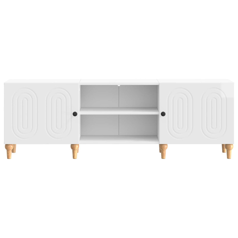 Szafka pod telewizor Biały wysoki połysk 150 x 31 x 50 cm