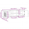 Szafka pod telewizor Szary Sonoma 150 x 31 x 50 cm