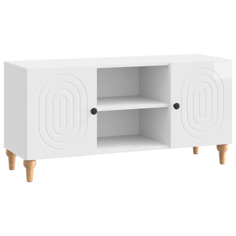 Szafka pod telewizor Biały wysoki połysk 102 x 34,5 x 50 cm