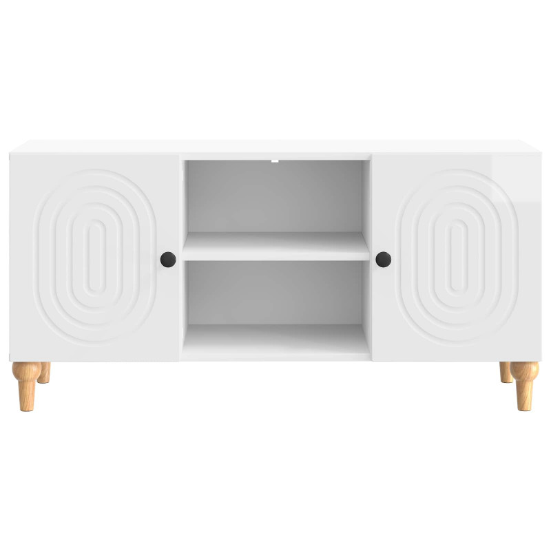Szafka pod telewizor Biały wysoki połysk 102 x 34,5 x 50 cm