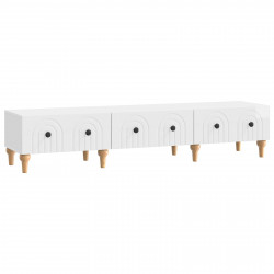 Szafka pod telewizor Biały wysoki połysk 147 x 34,5 x 30 cm