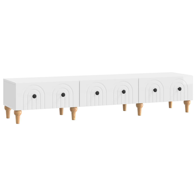 Szafka pod telewizor Biały wysoki połysk 147 x 34,5 x 30 cm