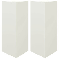 Donice ogrodowe, 2 szt., białe, trójkątne, 40x34,5x70 cm, stal
