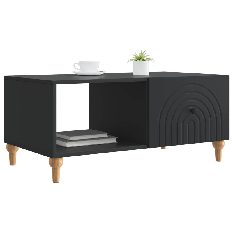 Stolik kawowy Czarny 90 x 50 x 40 cm Drewno inżynieryjne
