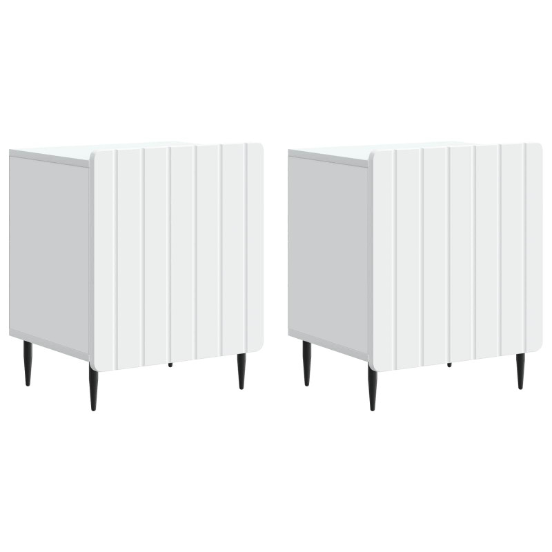 Szafka Nocna 2 pcs Biały 43 x 34,5 x 52 cm Drewno inżynieryjne