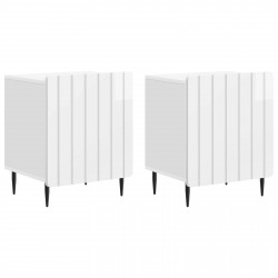 Szafka Nocna 2 pcs Biały wysoki połysk 43 x 34,5 x 52 cm