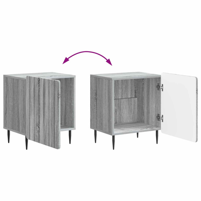 Szafka Nocna 2 pcs Szary Sonoma 43 x 34,5 x 52 cm