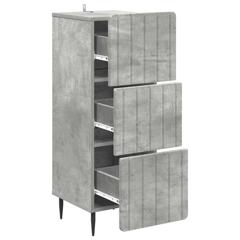 Szafka z Szufladami Betonowy szary 33 x 34,5 x 92 cm