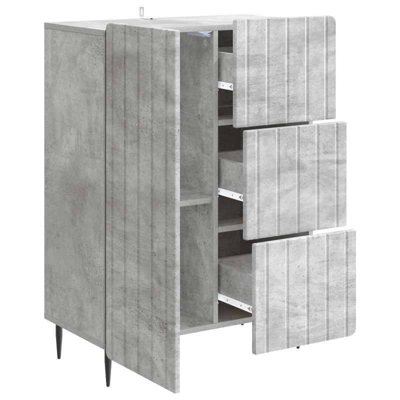 Bufet Betonowy szary 66 x 34,5 x 91,5 cm Drewno inżynieryjne
