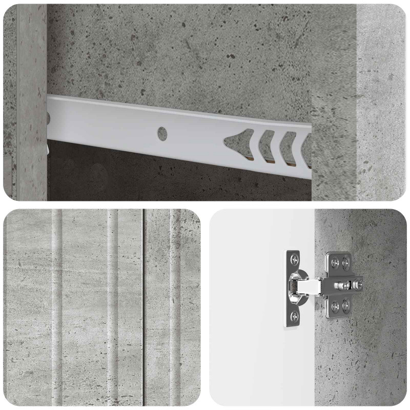 Bufet Betonowy szary 66 x 34,5 x 91,5 cm Drewno inżynieryjne