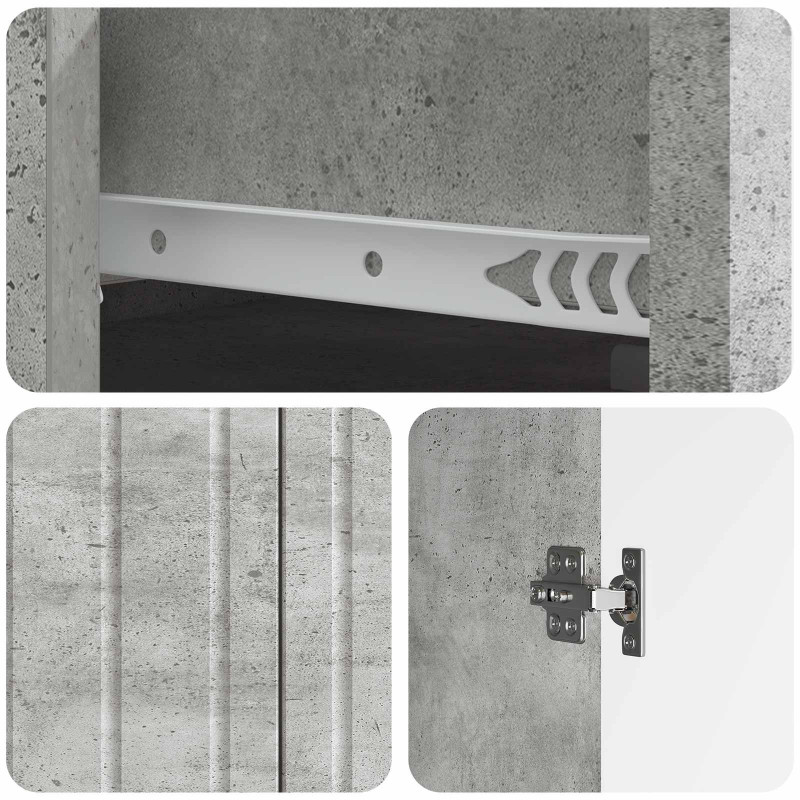 Bufet Betonowy szary 66 x 34,5 x 92 cm Drewno inżynieryjne
