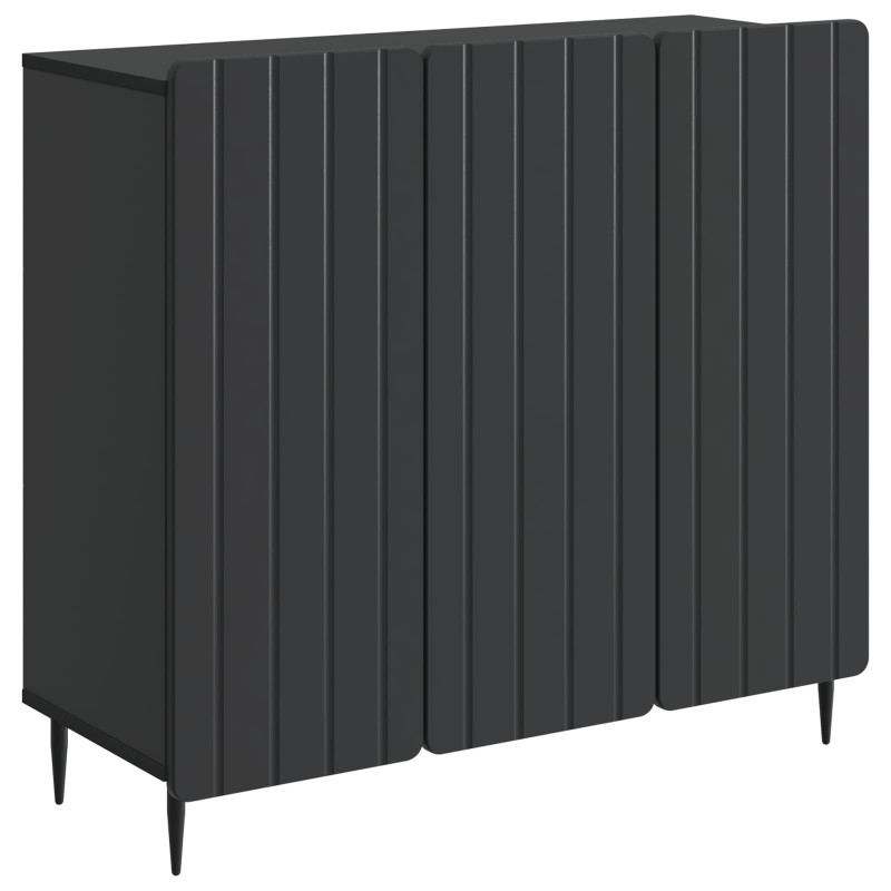 Bufet Czarny 89 x 34,5 x 82 cm Drewno inżynieryjne
