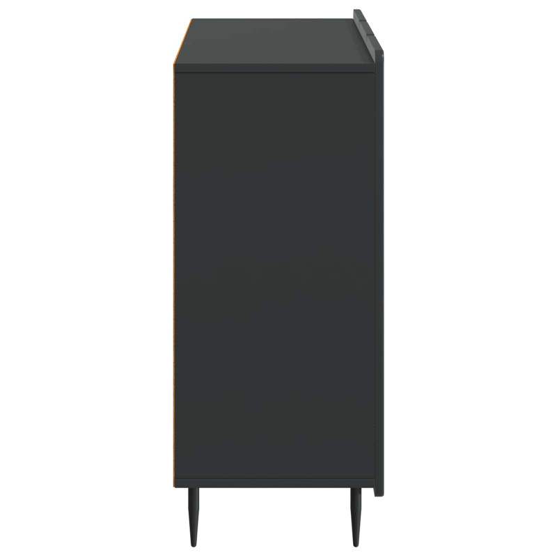 Bufet Czarny 89 x 34,5 x 82 cm Drewno inżynieryjne