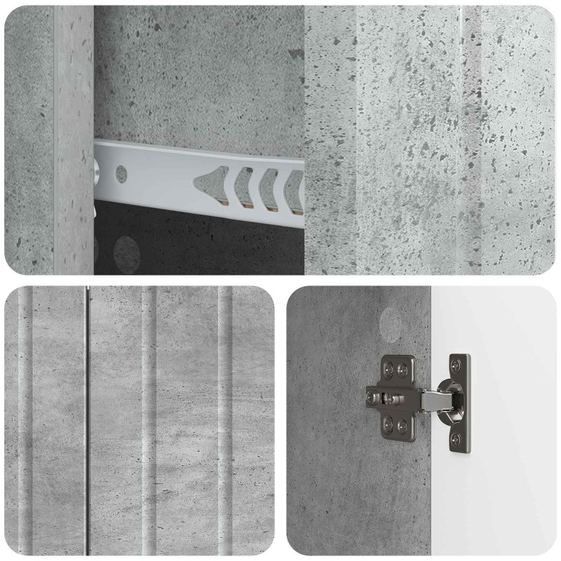 Bufet Betonowy szary 89 x 34,5 x 62 cm Drewno inżynieryjne