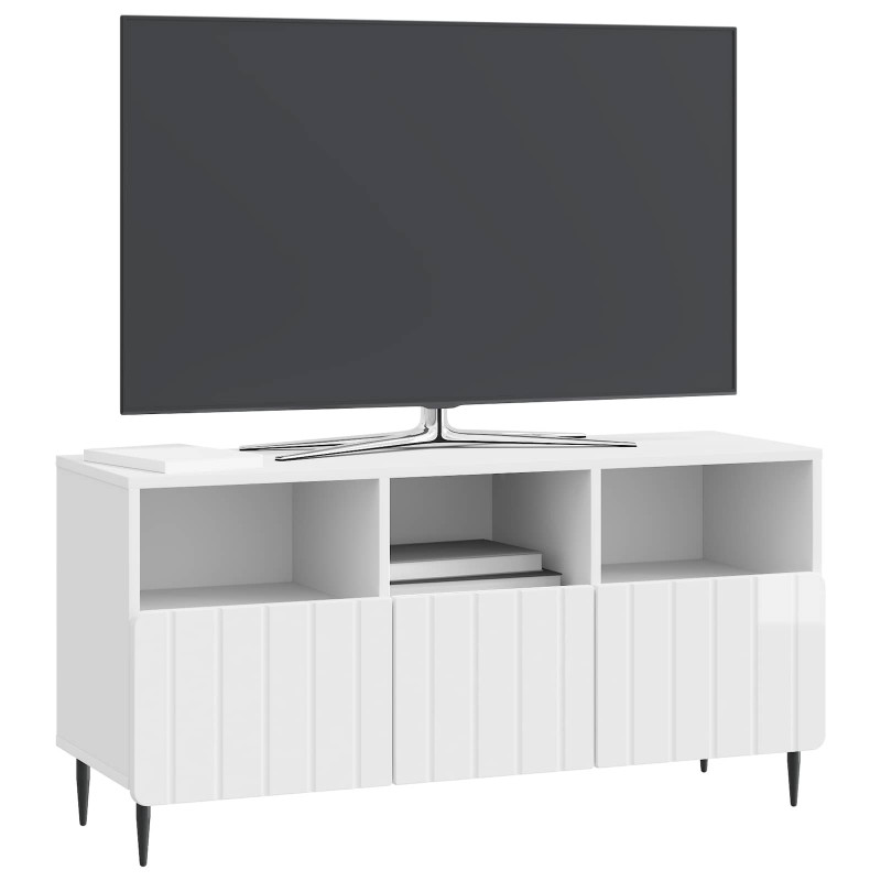 Szafka pod telewizor Biały wysoki połysk 102 x 34,5 x 50 cm