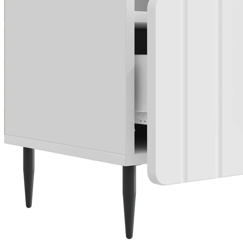 Szafka pod telewizor Biały wysoki połysk 102 x 34,5 x 50 cm