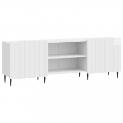 Szafka pod telewizor Biały wysoki połysk 150 x 31 x 52 cm