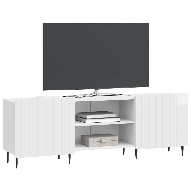 Szafka pod telewizor Biały wysoki połysk 150 x 31 x 52 cm