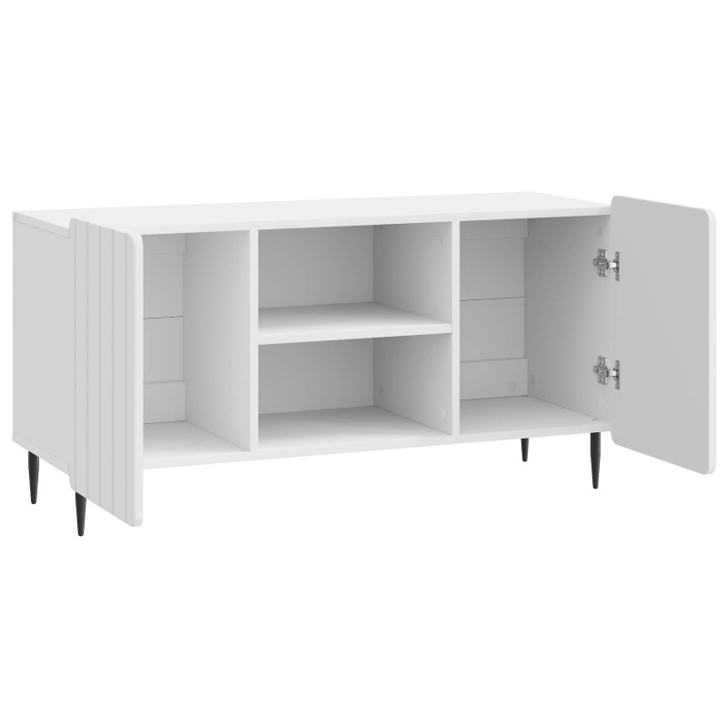 Szafka pod telewizor Biały wysoki połysk 102 x 34,5 x 52 cm