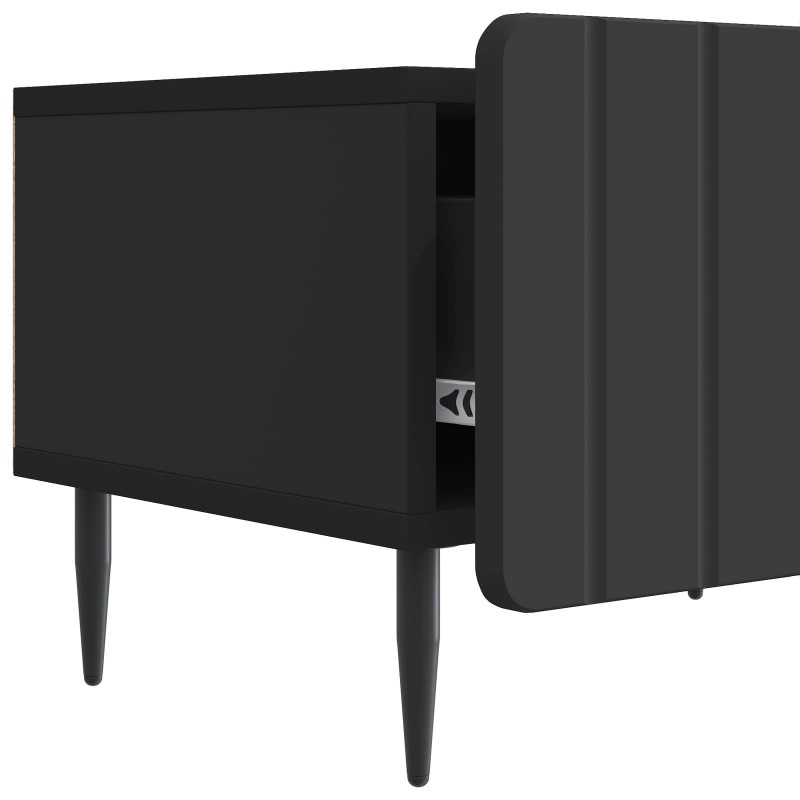 Szafka pod telewizor z szufladą Czarny 147 x 34,5 x 32 cm