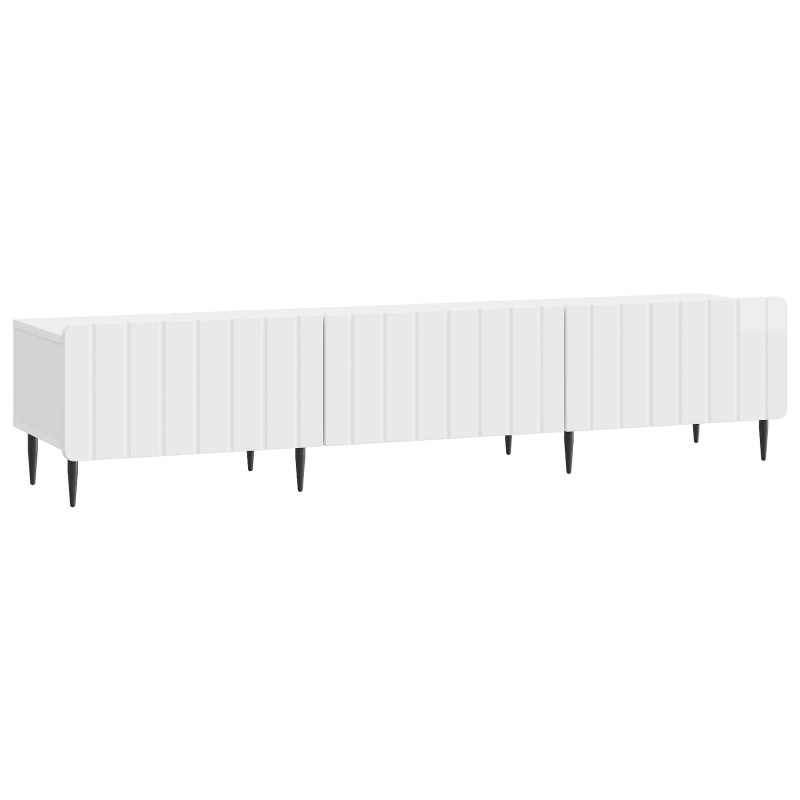 Szafka pod telewizor Biały wysoki połysk 147 x 34,5 x 32 cm