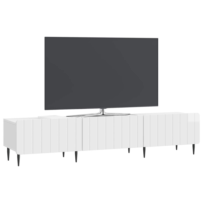 Szafka pod telewizor Biały wysoki połysk 147 x 34,5 x 32 cm
