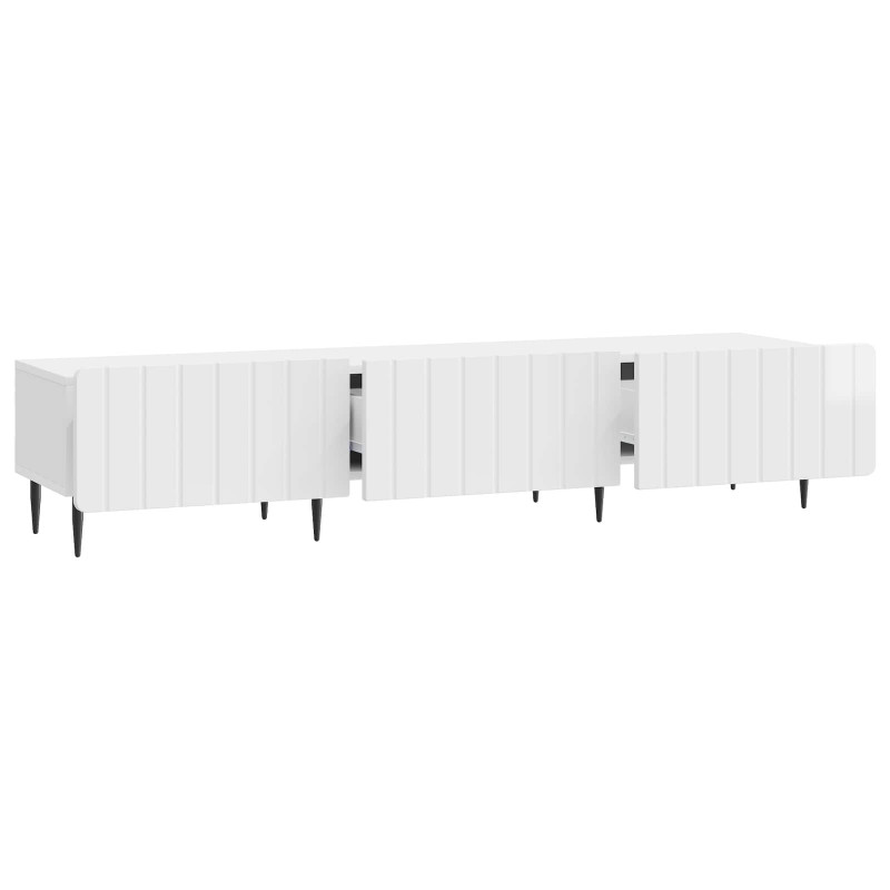 Szafka pod telewizor Biały wysoki połysk 147 x 34,5 x 32 cm