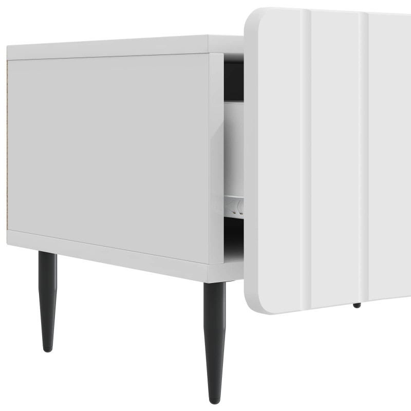 Szafka pod telewizor Biały wysoki połysk 147 x 34,5 x 32 cm