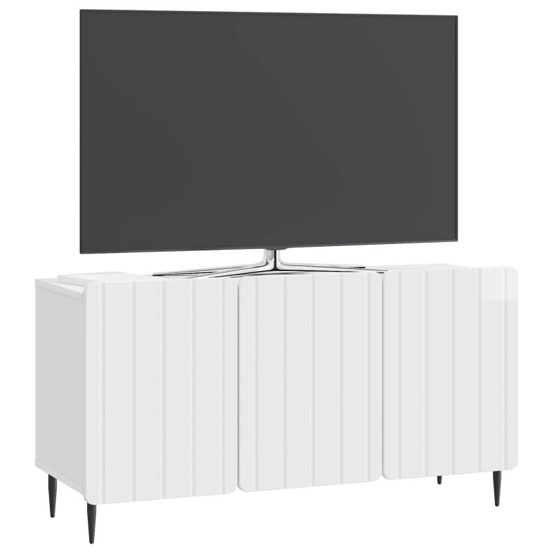 Szafka pod telewizor Biały wysoki połysk 99 x 34,5 x 52 cm