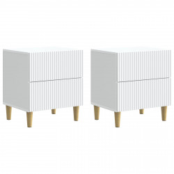 Szafka Nocna 2 pcs Biały 43 x 34,5 x 48 cm Drewno inżynieryjne