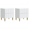 Szafka Nocna 2 pcs Biały 43 x 34,5 x 48 cm Drewno inżynieryjne