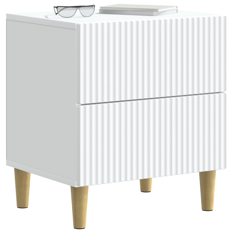 Szafka Nocna 2 pcs Biały 43 x 34,5 x 48 cm Drewno inżynieryjne