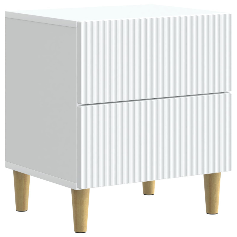 Szafka Nocna 2 pcs Biały 43 x 34,5 x 48 cm Drewno inżynieryjne