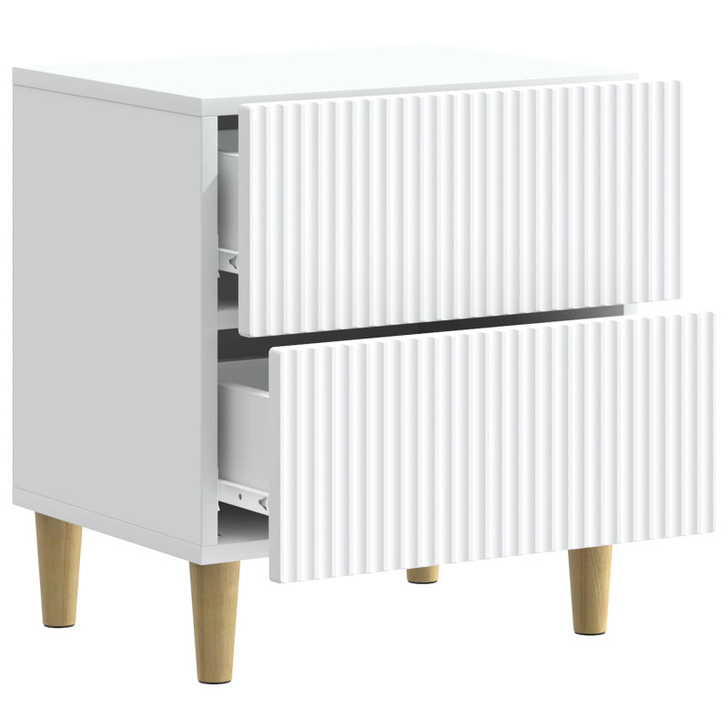 Szafka Nocna 2 pcs Biały 43 x 34,5 x 48 cm Drewno inżynieryjne