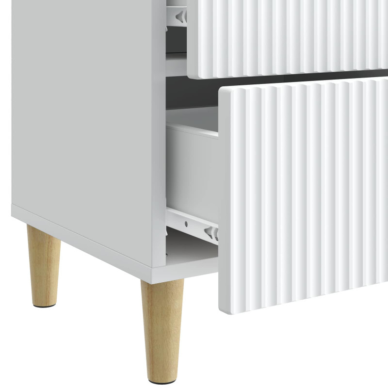Szafka Nocna 2 pcs Biały 43 x 34,5 x 48 cm Drewno inżynieryjne